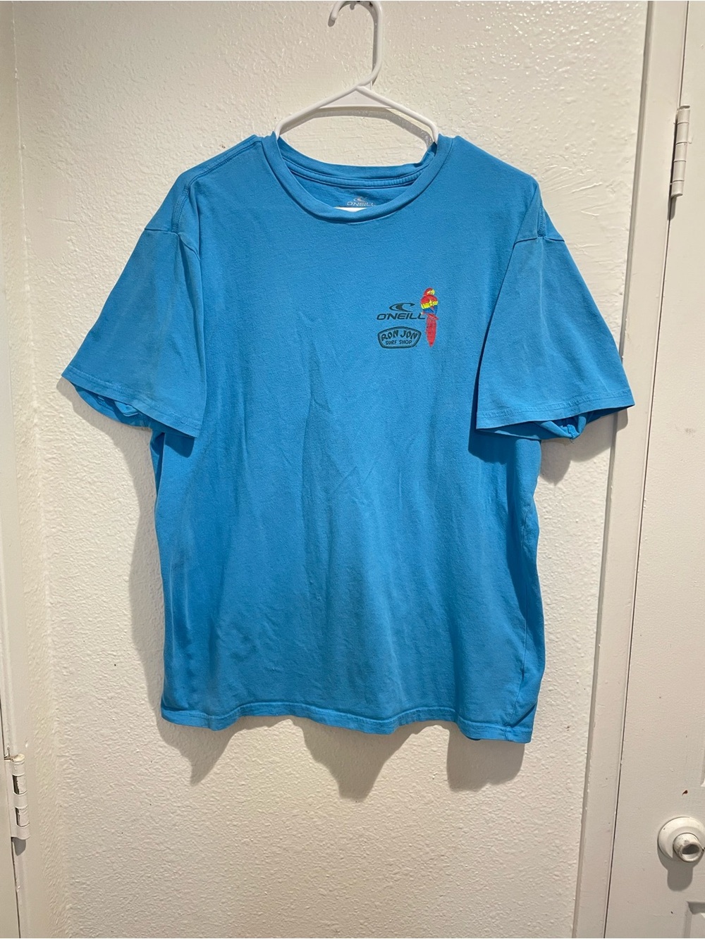 O'Neill x Ron Jon Surf Shop Graphic Tee Blue Men's Large Standard Fit Parrot